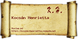 Kocsán Henrietta névjegykártya