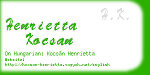 henrietta kocsan business card