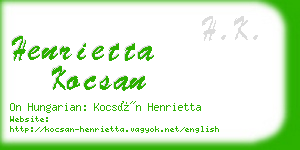 henrietta kocsan business card